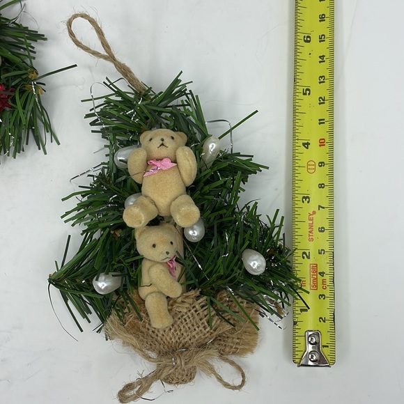 Vintage Handmade  Miniature Teddie Bears Christmas Ornaments - Lot of 6 - Picture 16 of 16